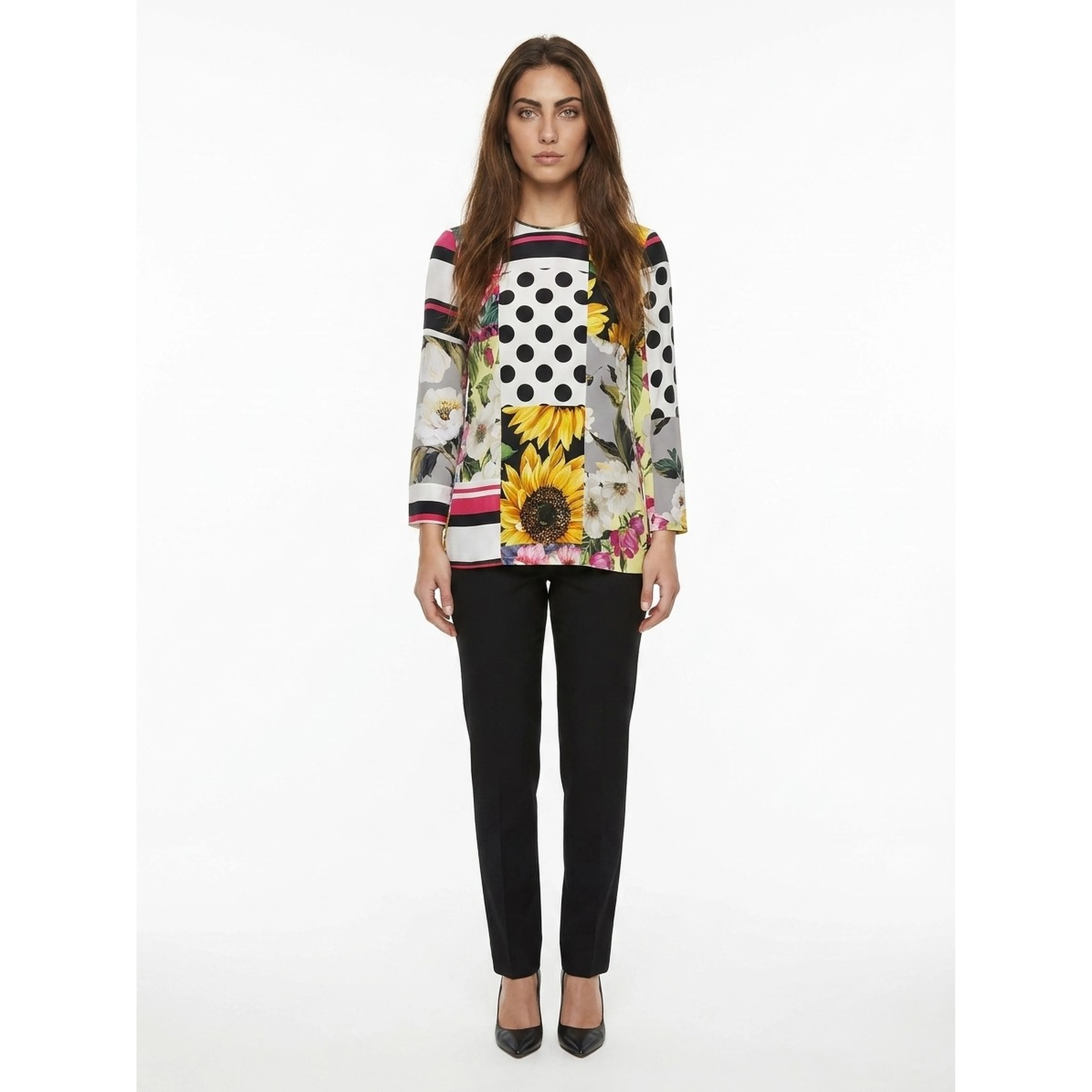 Multicolor Elastane Pattern Shirt
