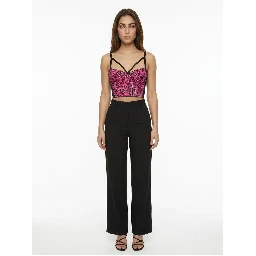 Multicolor Elastane Sleeveles T-Shirt