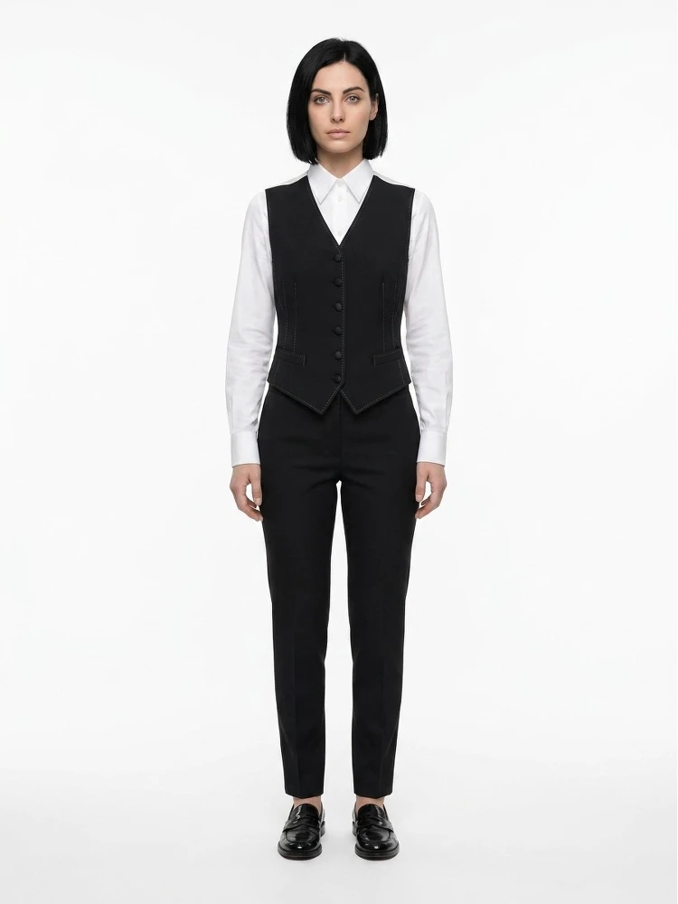 Blue Elastane Waistcoat