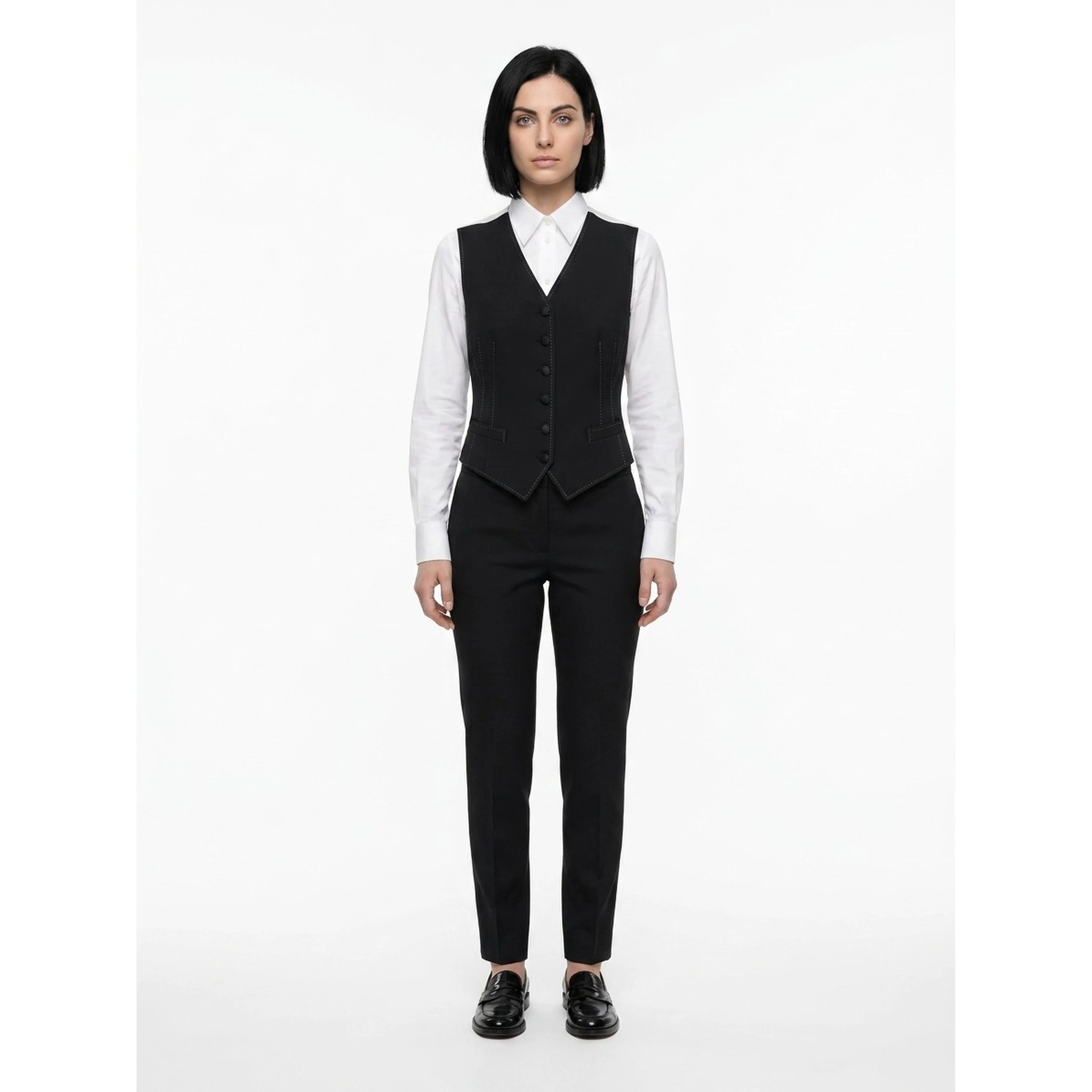 Blue Elastane Waistcoat