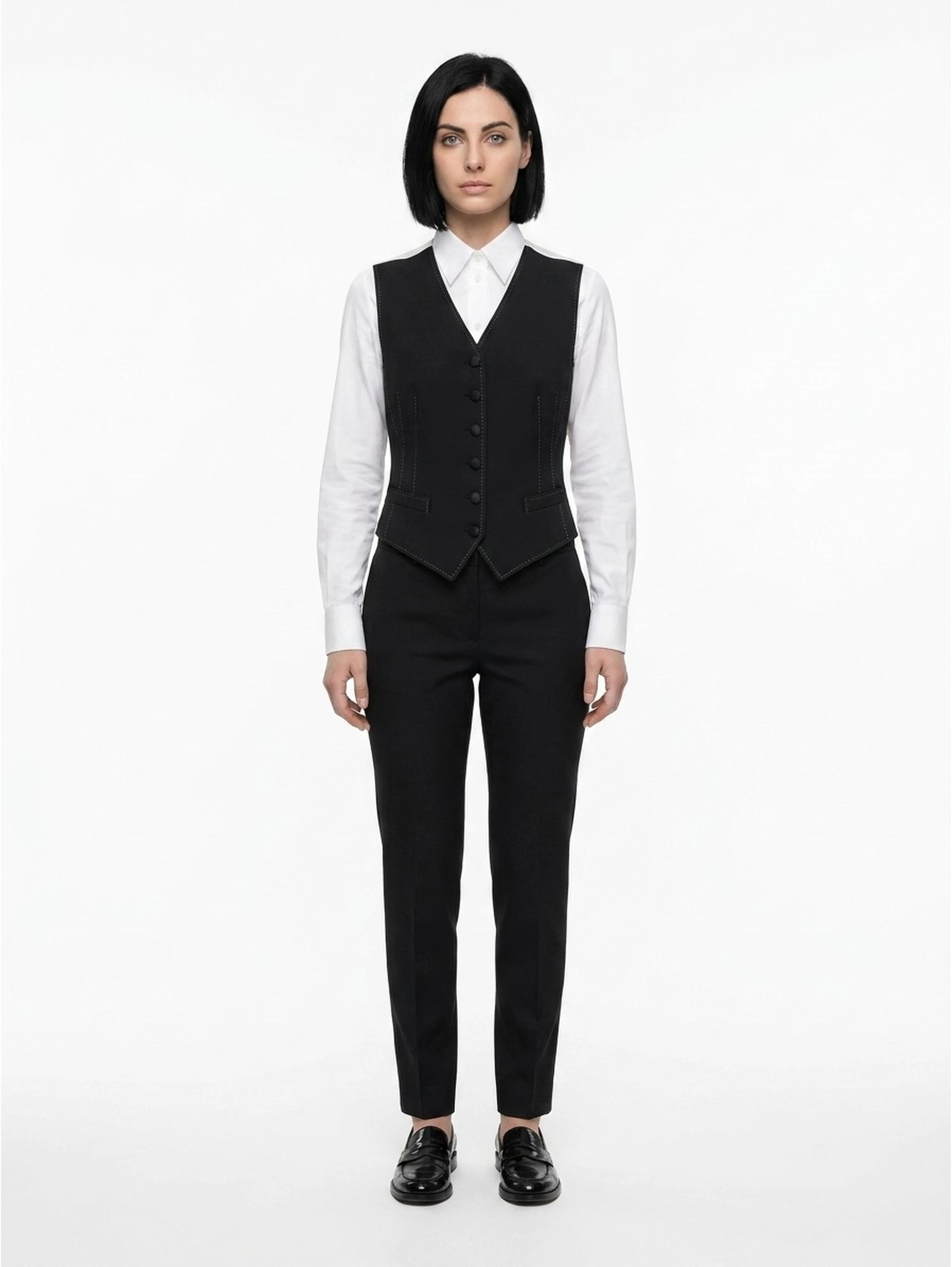 Blue Elastane Waistcoat