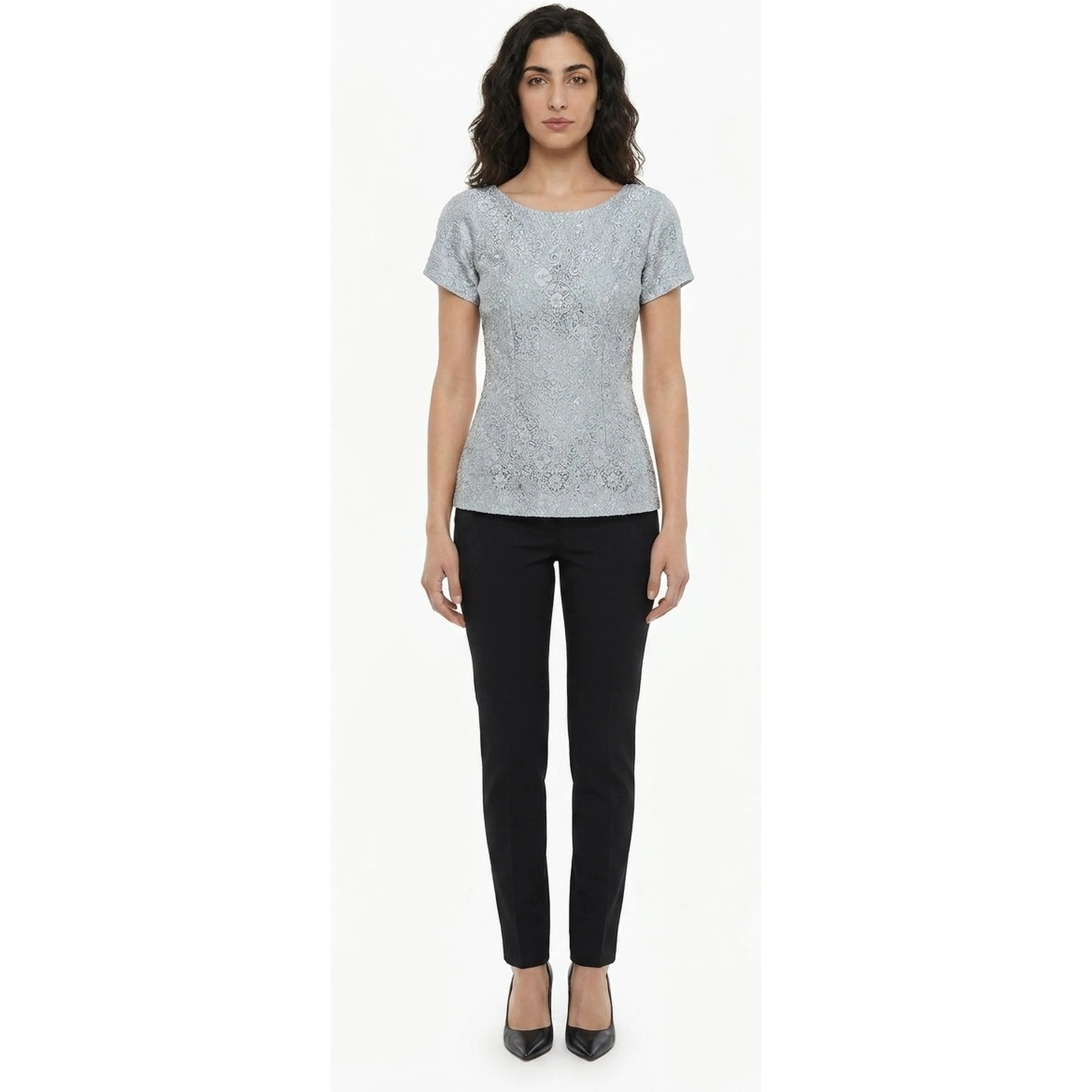 Light Blue Polyamide Blouse
