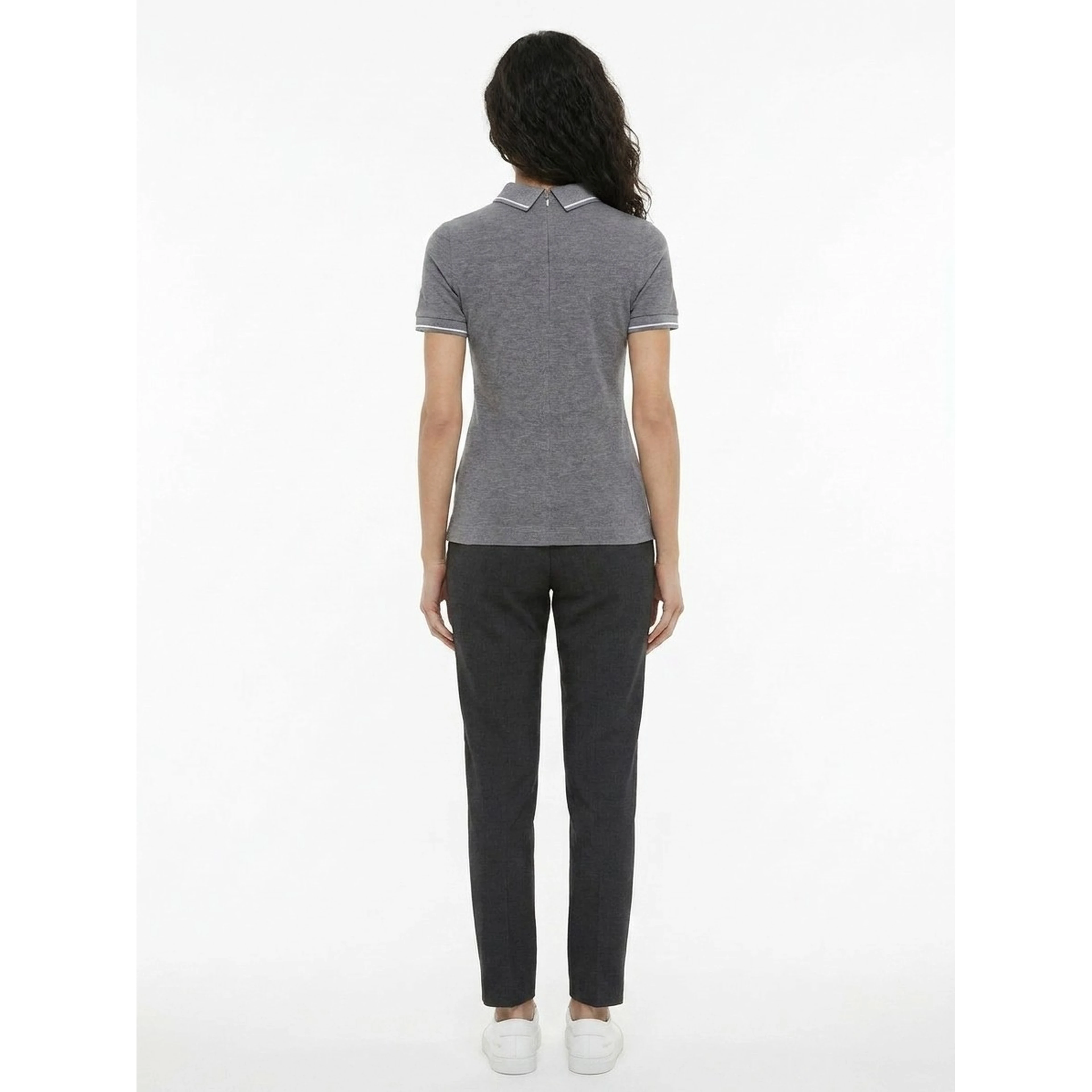Gray Cotton Polo Shirt