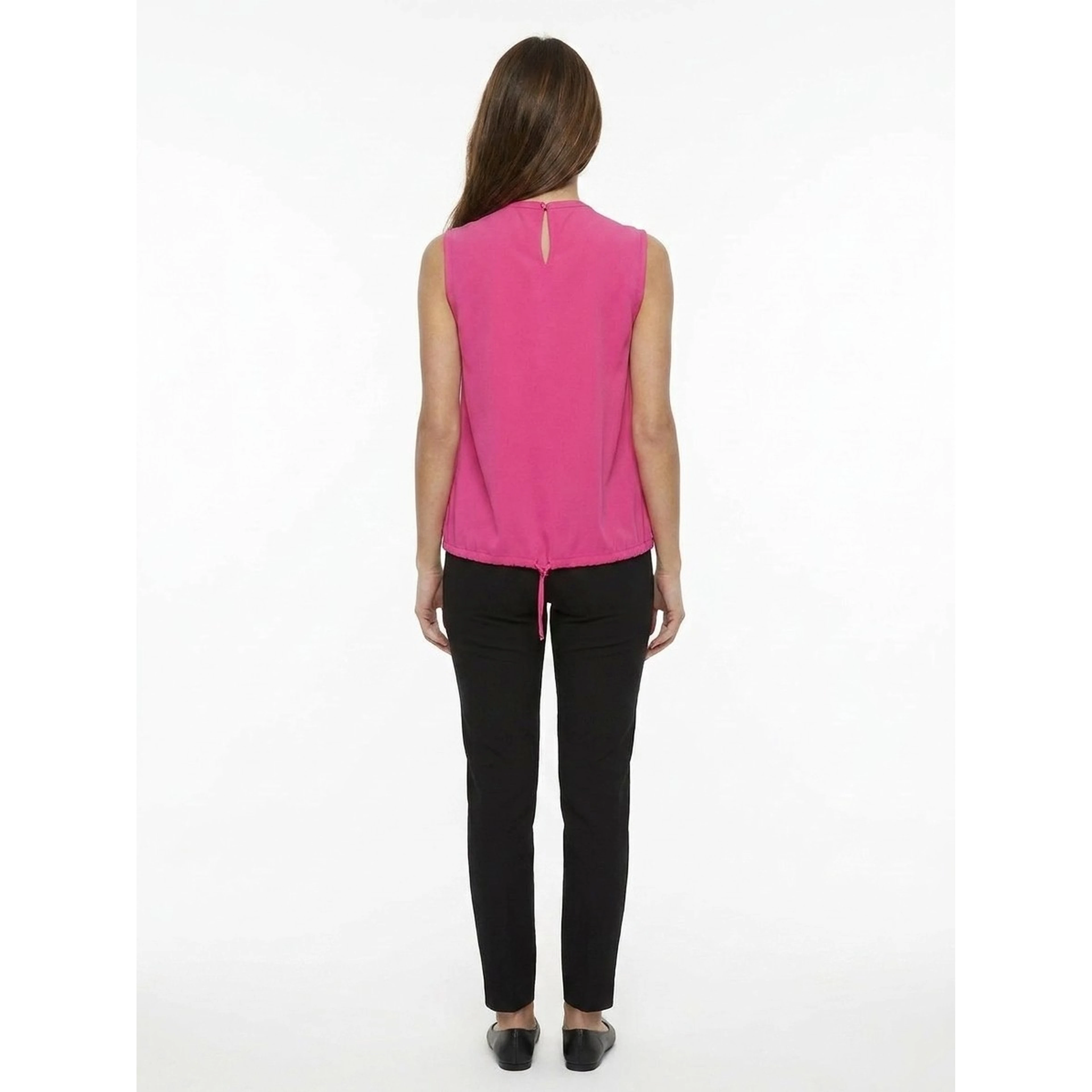 Pink Elastane Sleeveles T-Shirt