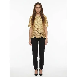 Gold Marabou Blouse