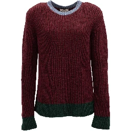 Burgundy Ribbed Knit Sweater