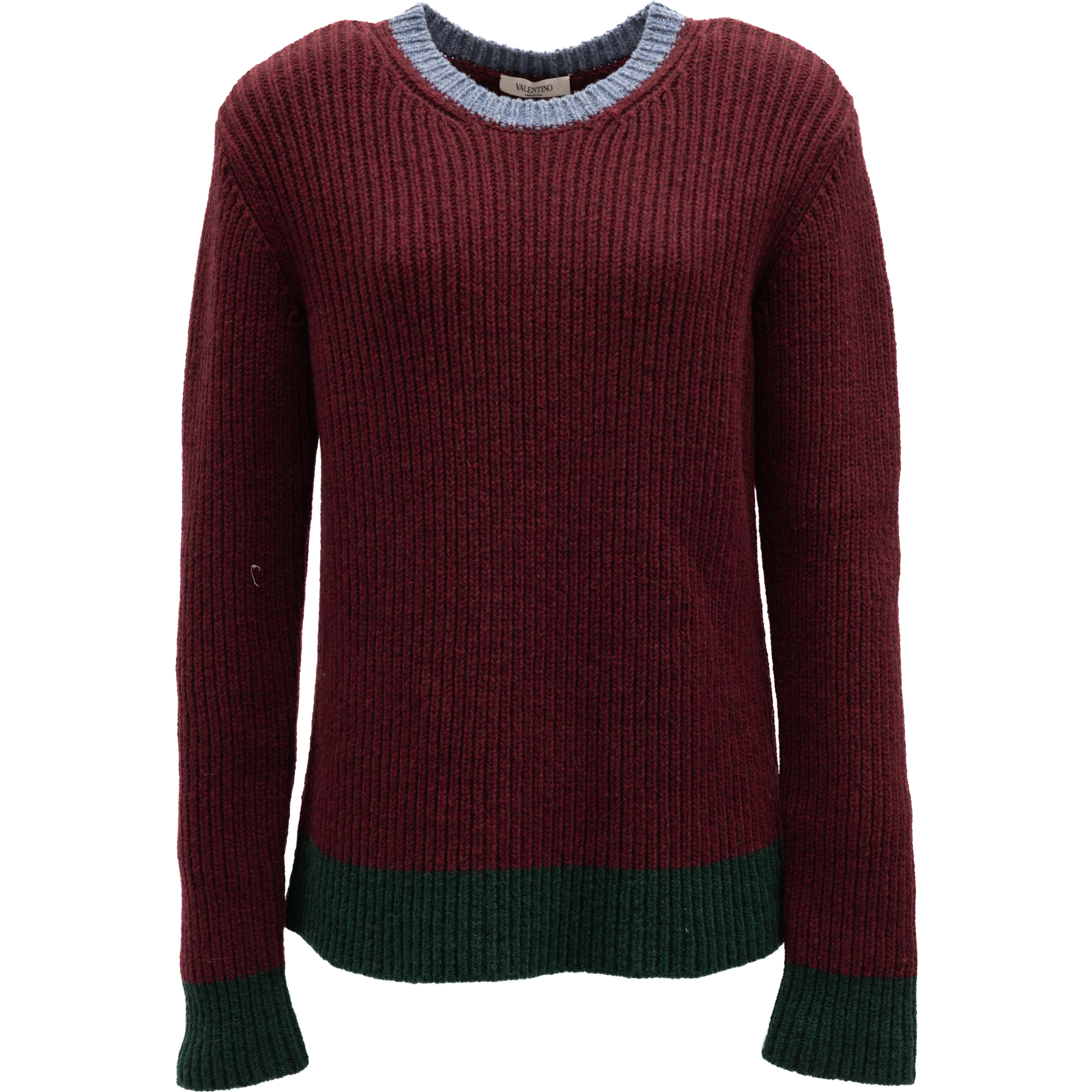 Burgundy Ribbed Knit Sweater
