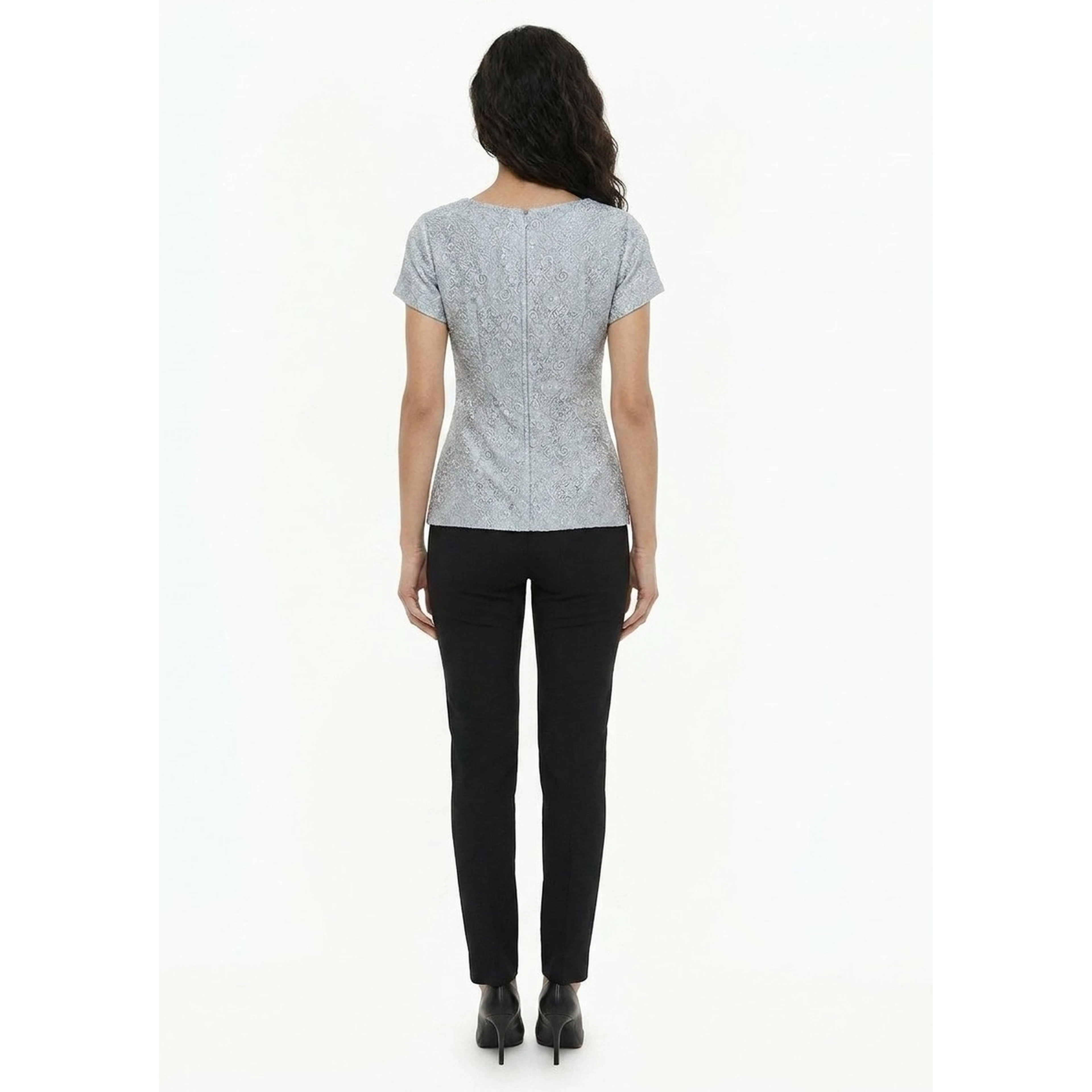 Light Blue Polyamide Blouse