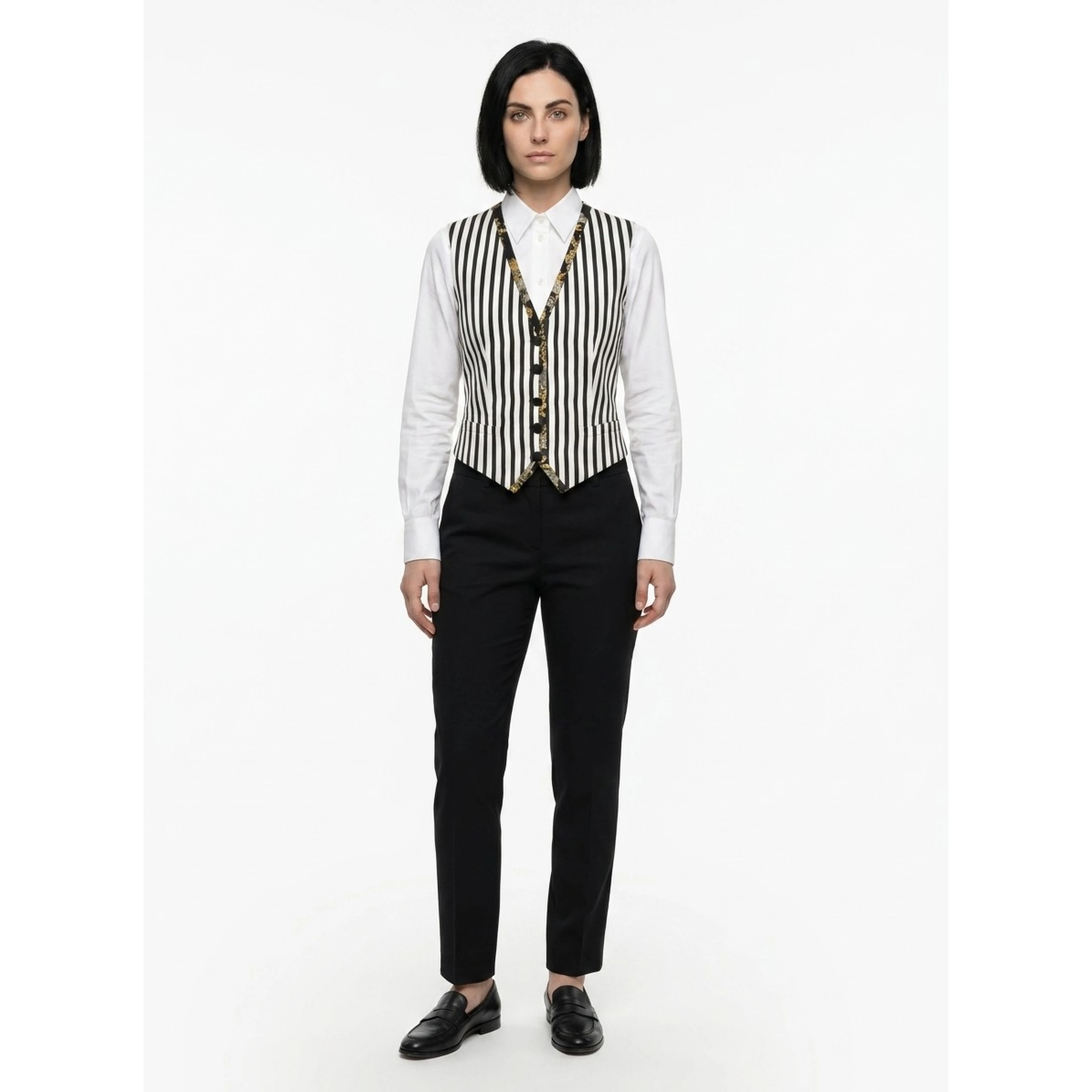 Bicolor Cotton Waistcoat