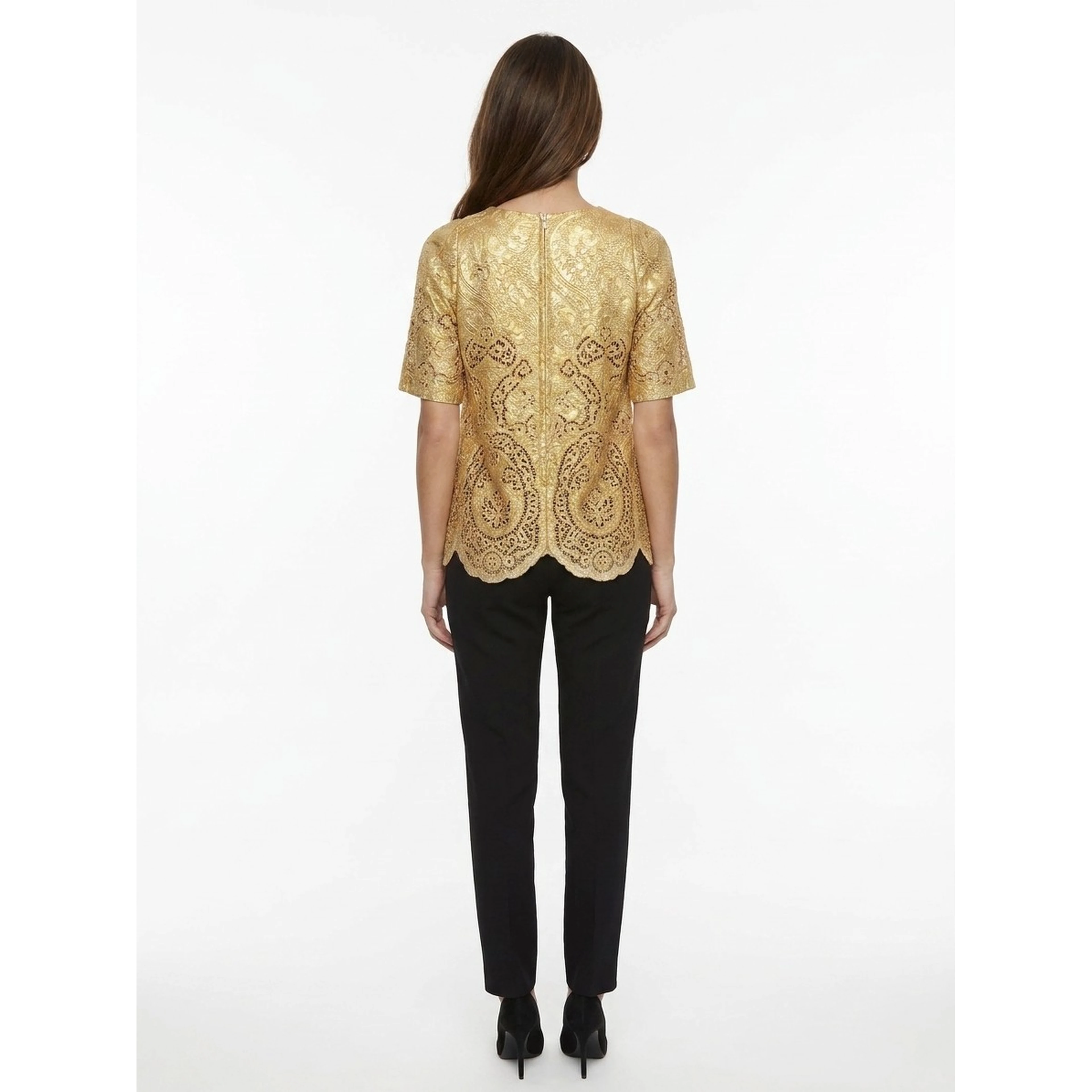 Gold Marabou Blouse