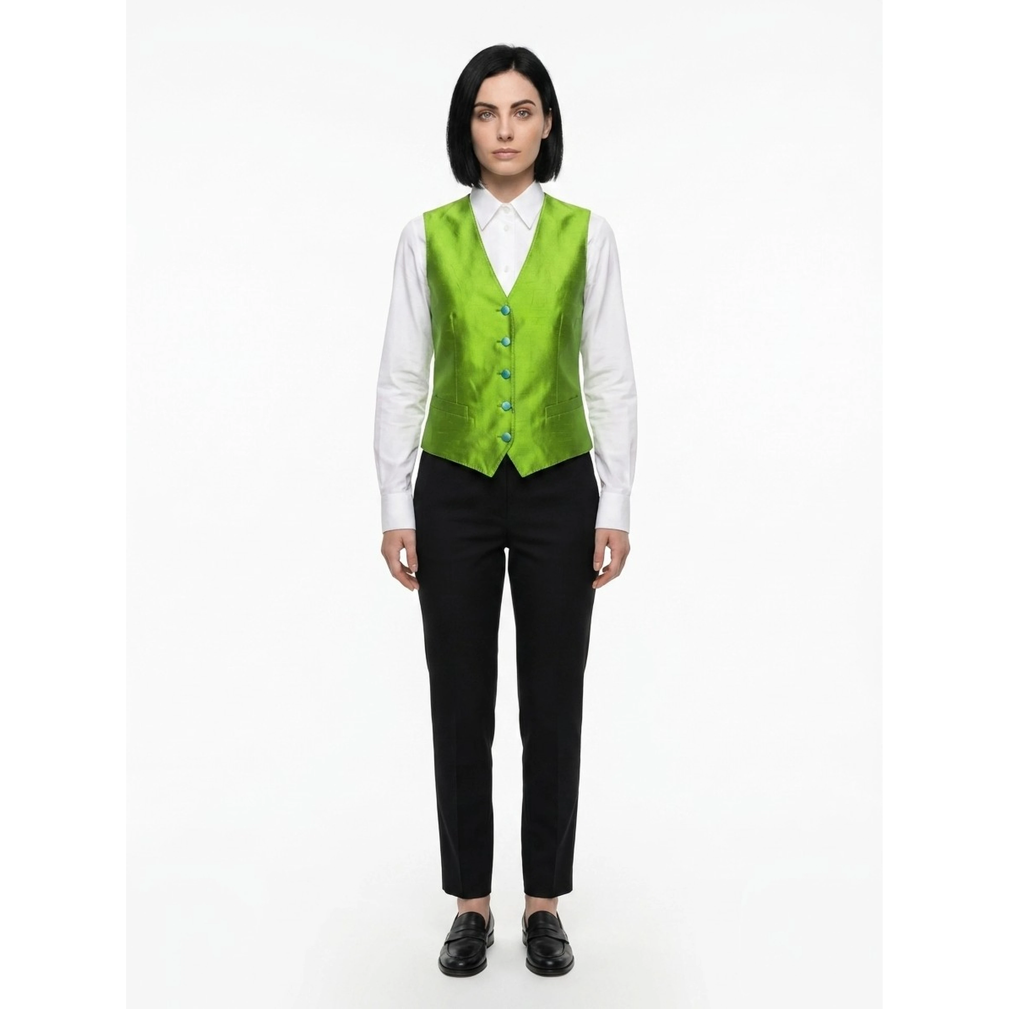 Green Elastane Waistcoat