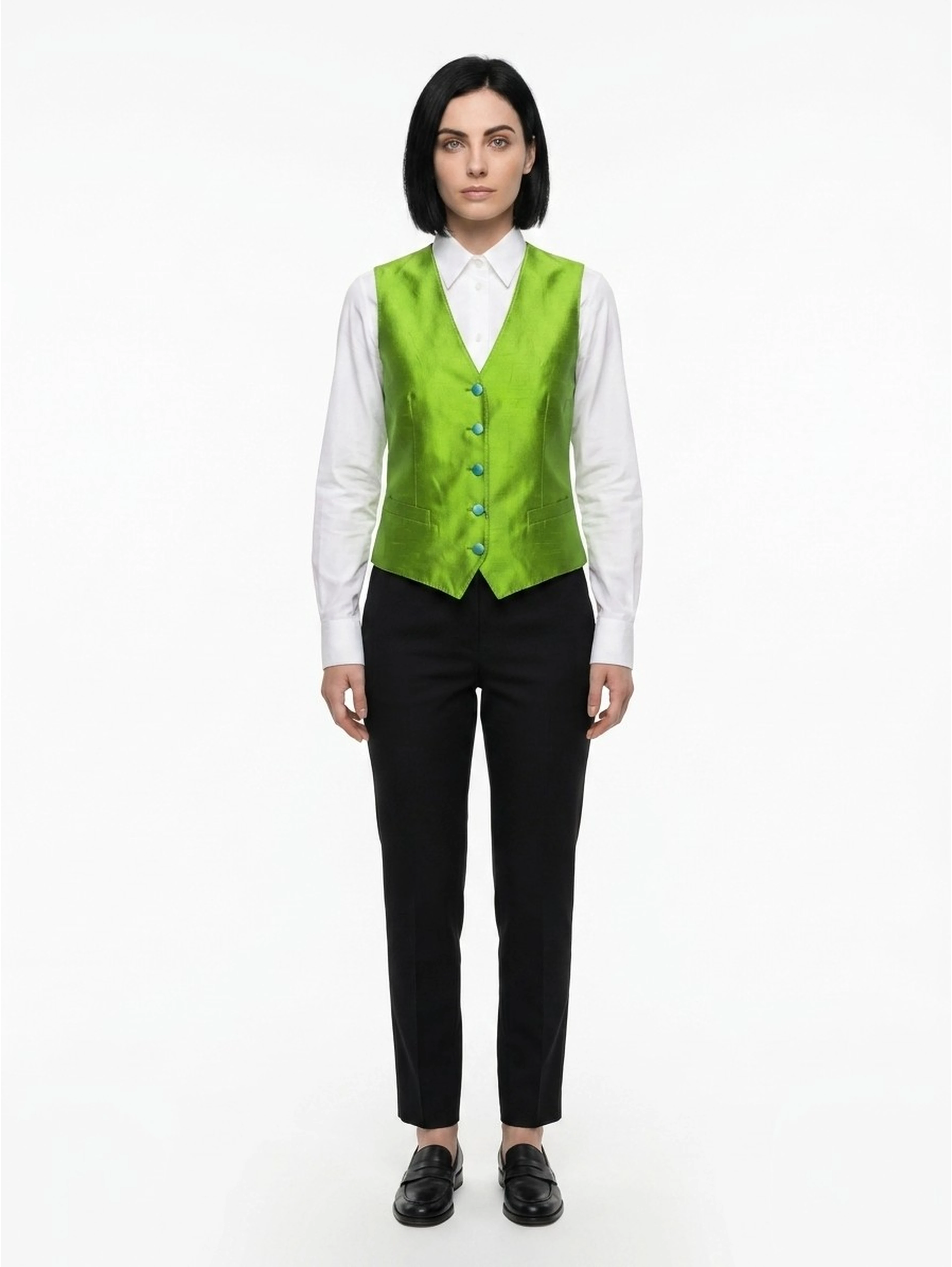 Green Elastane Waistcoat