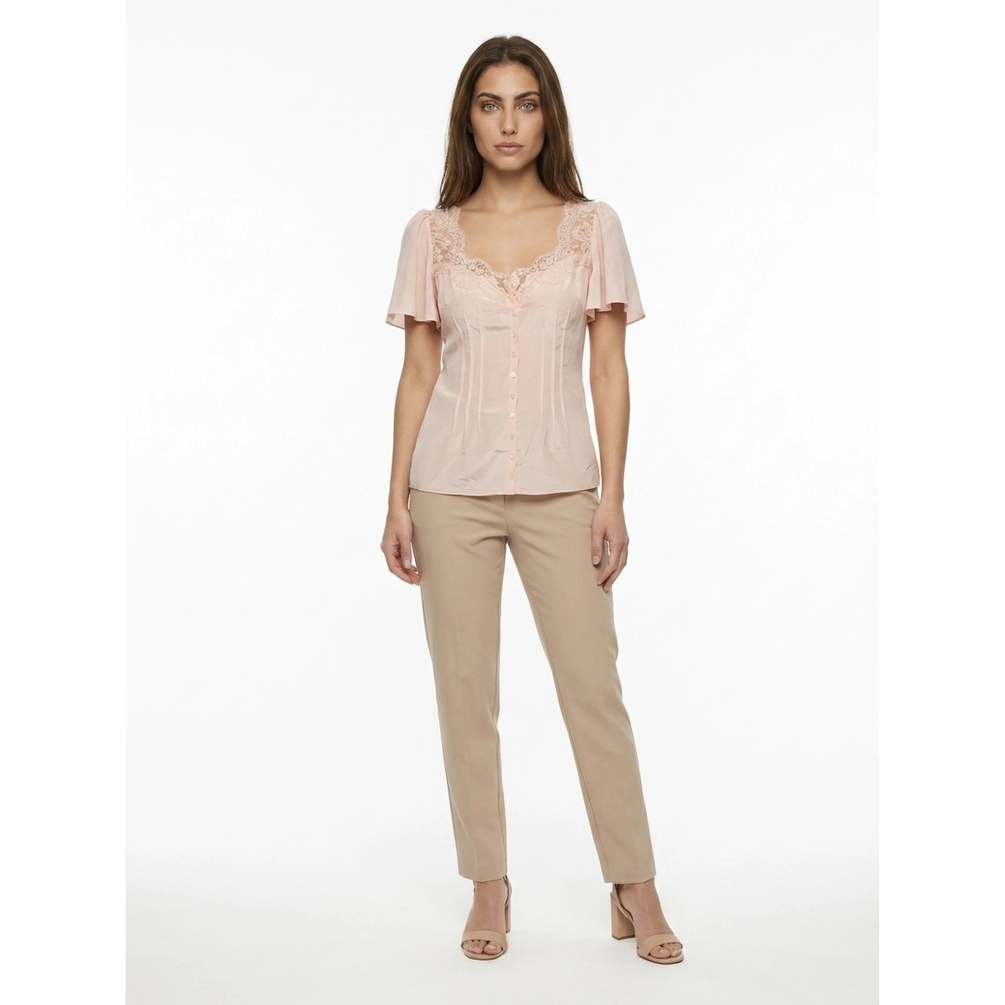 Pink Elastane Blouse