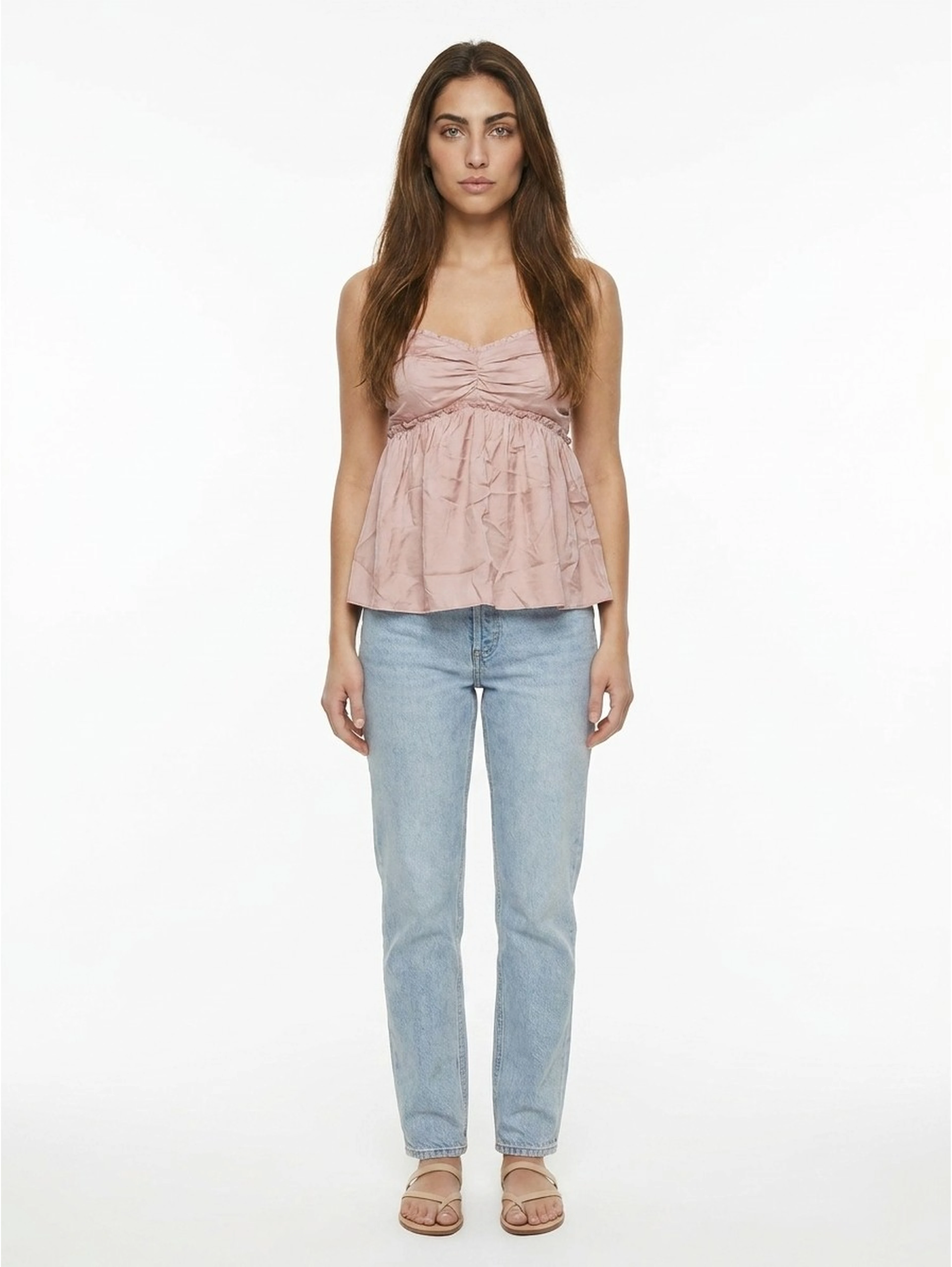 Pink Silk Sleeveles T-Shirt