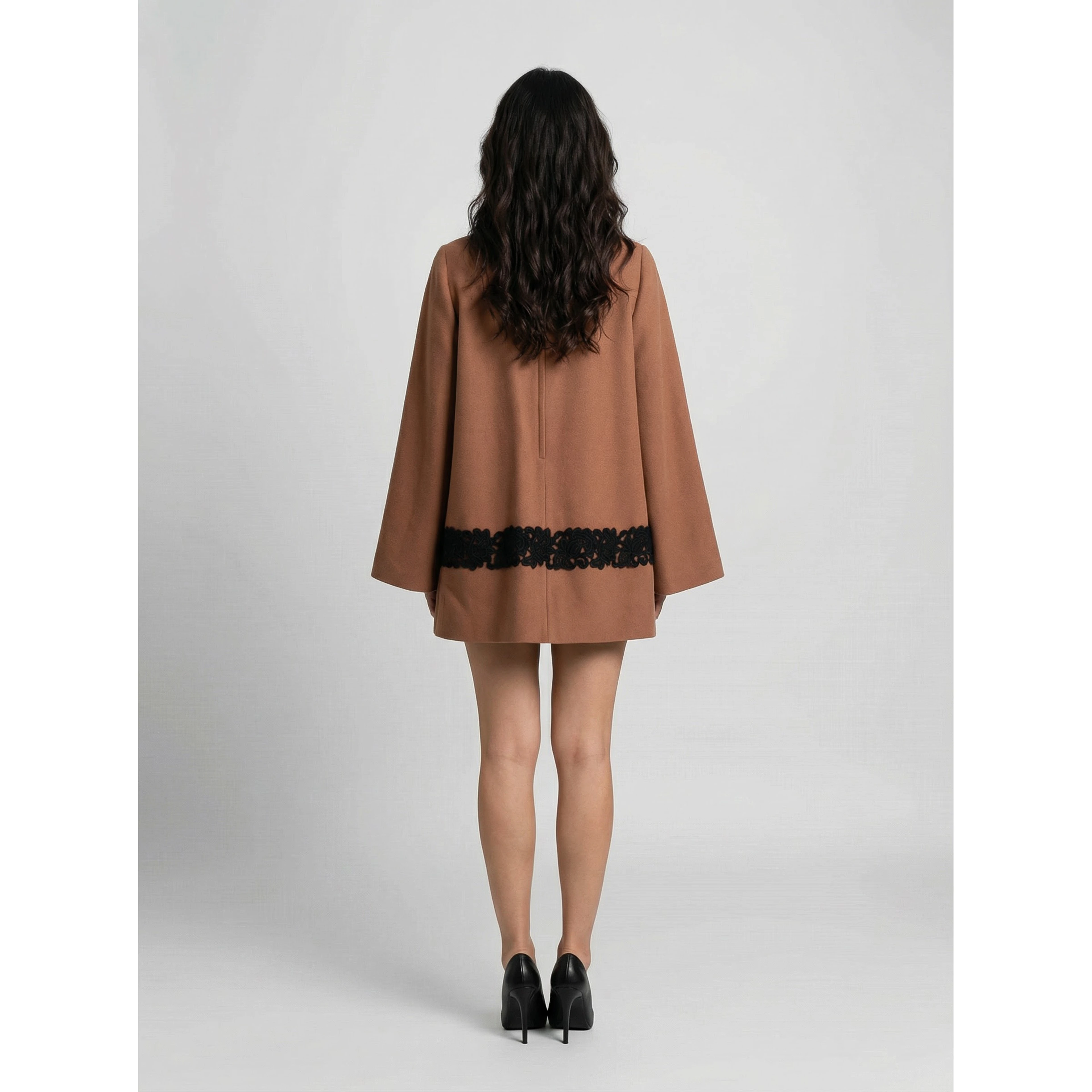 Brown Elastane Casual Dress
