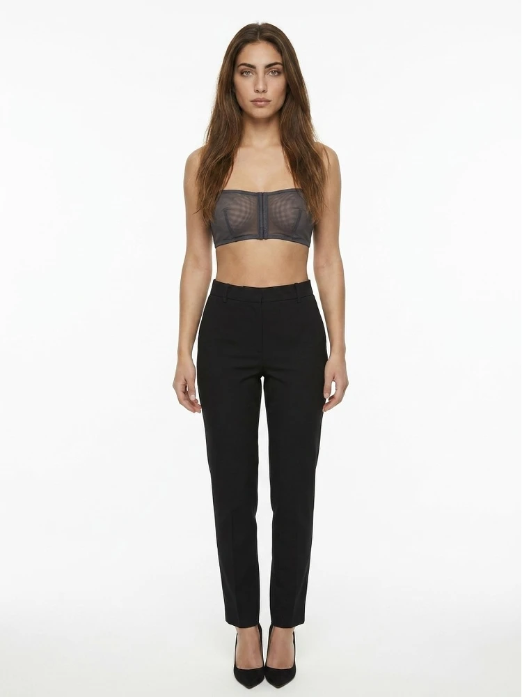 Gray Elastane Bra