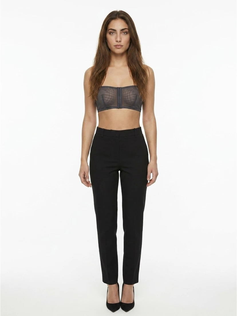 Gray Elastane Bra