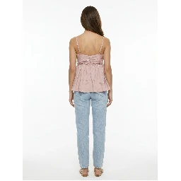 Pink Silk Sleeveles T-Shirt