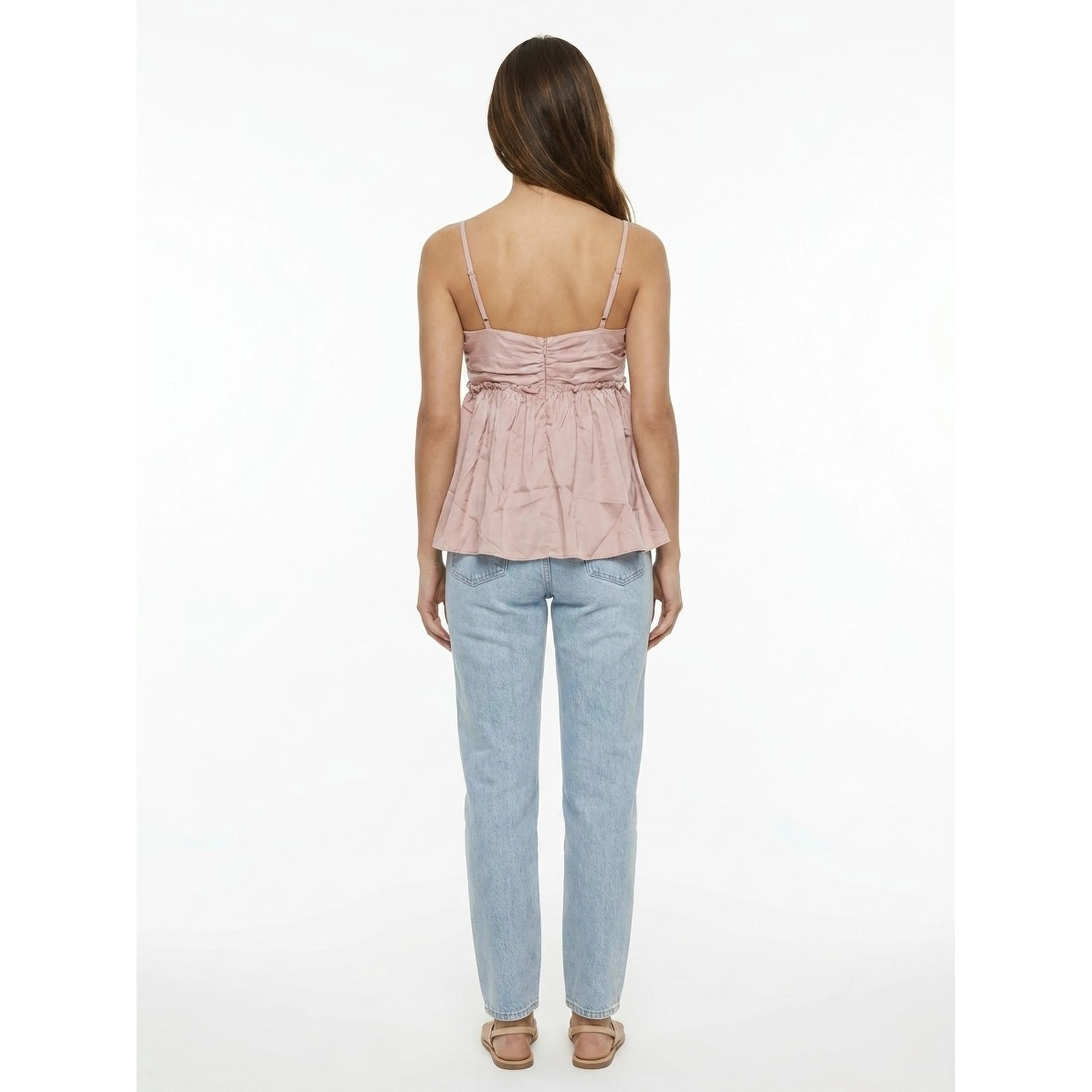 Pink Silk Sleeveles T-Shirt