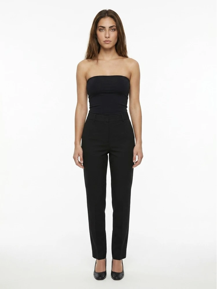 Black Cotton Skinny Pants