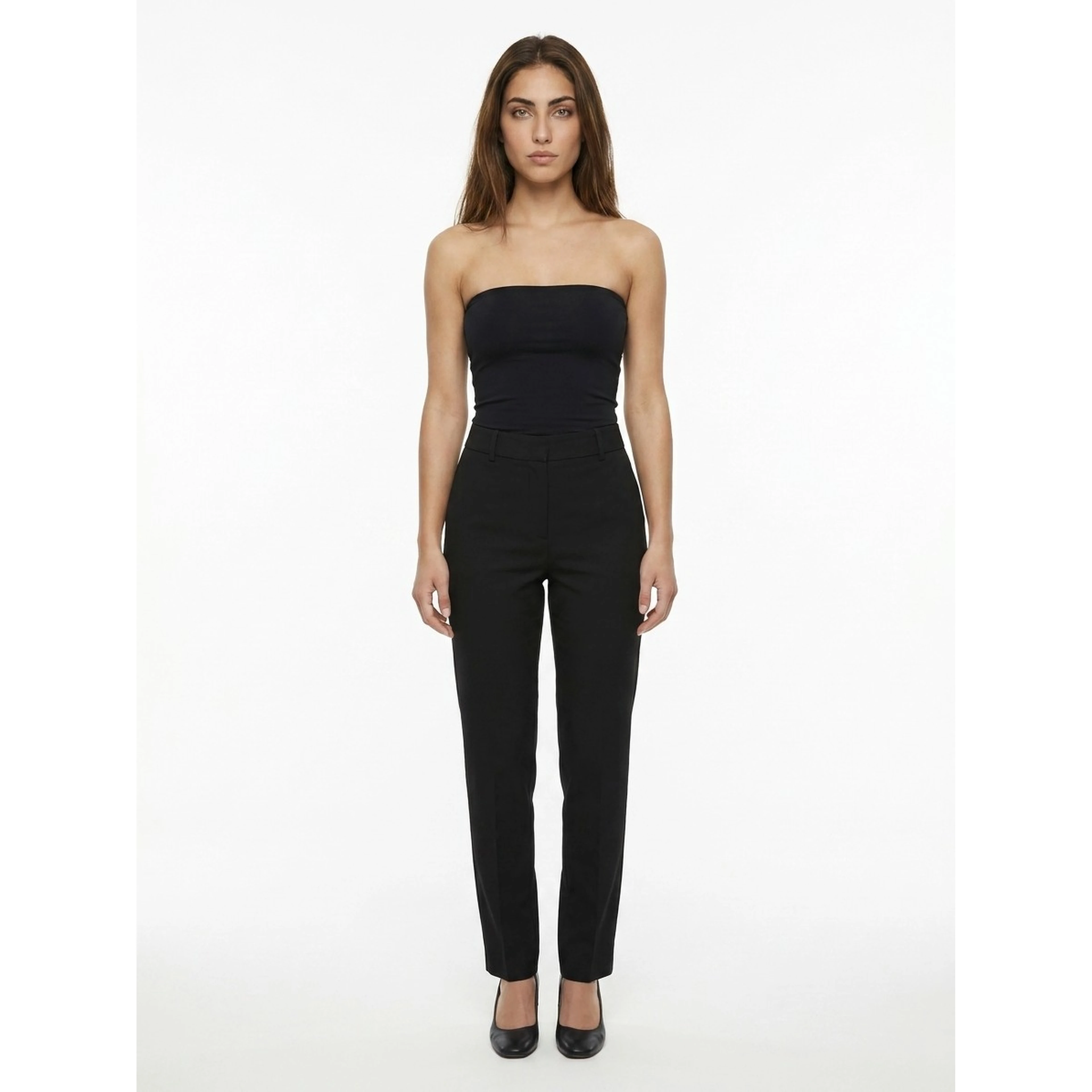 Black Cotton Skinny Pants