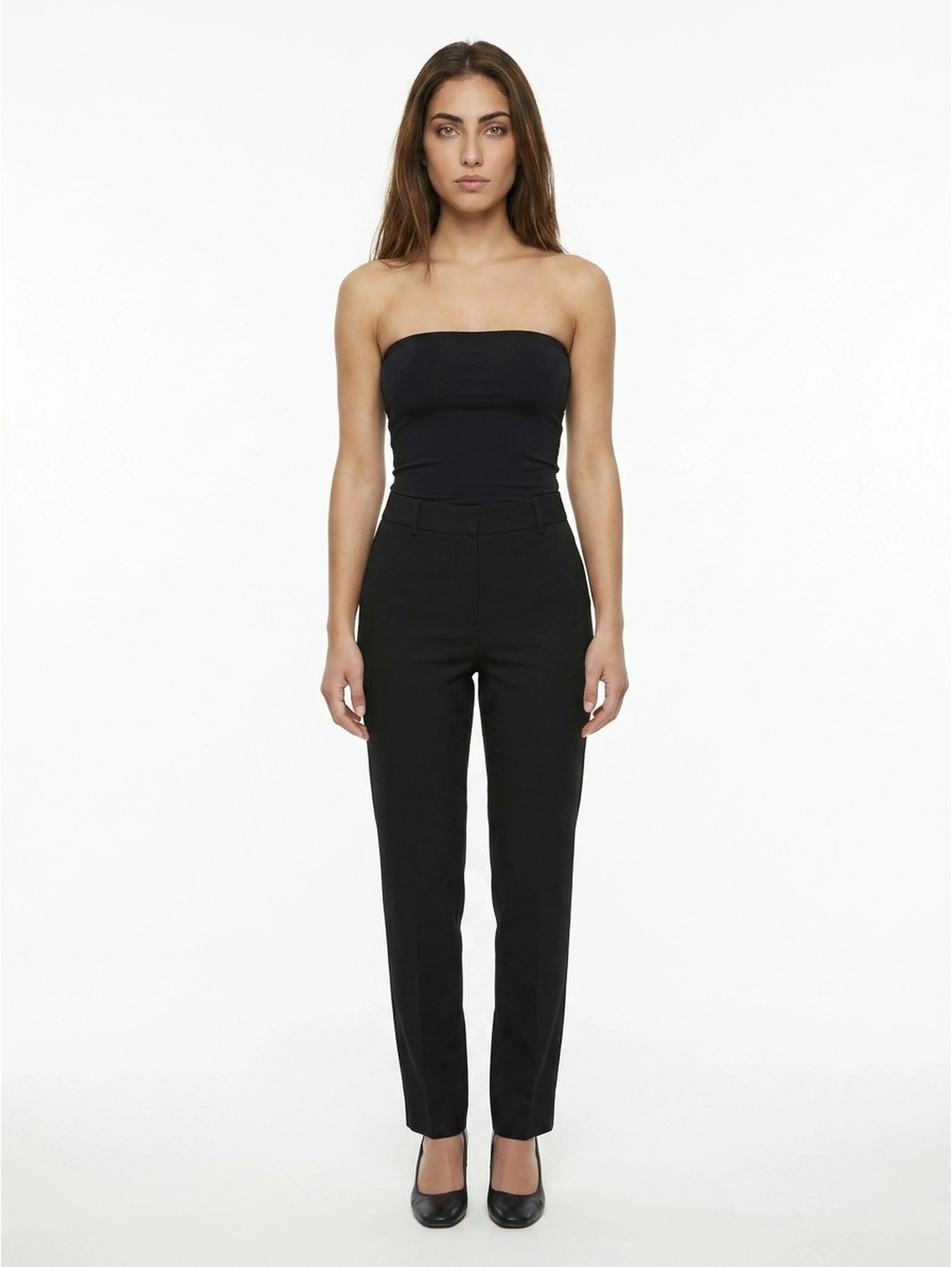 Black Cotton Skinny Pants
