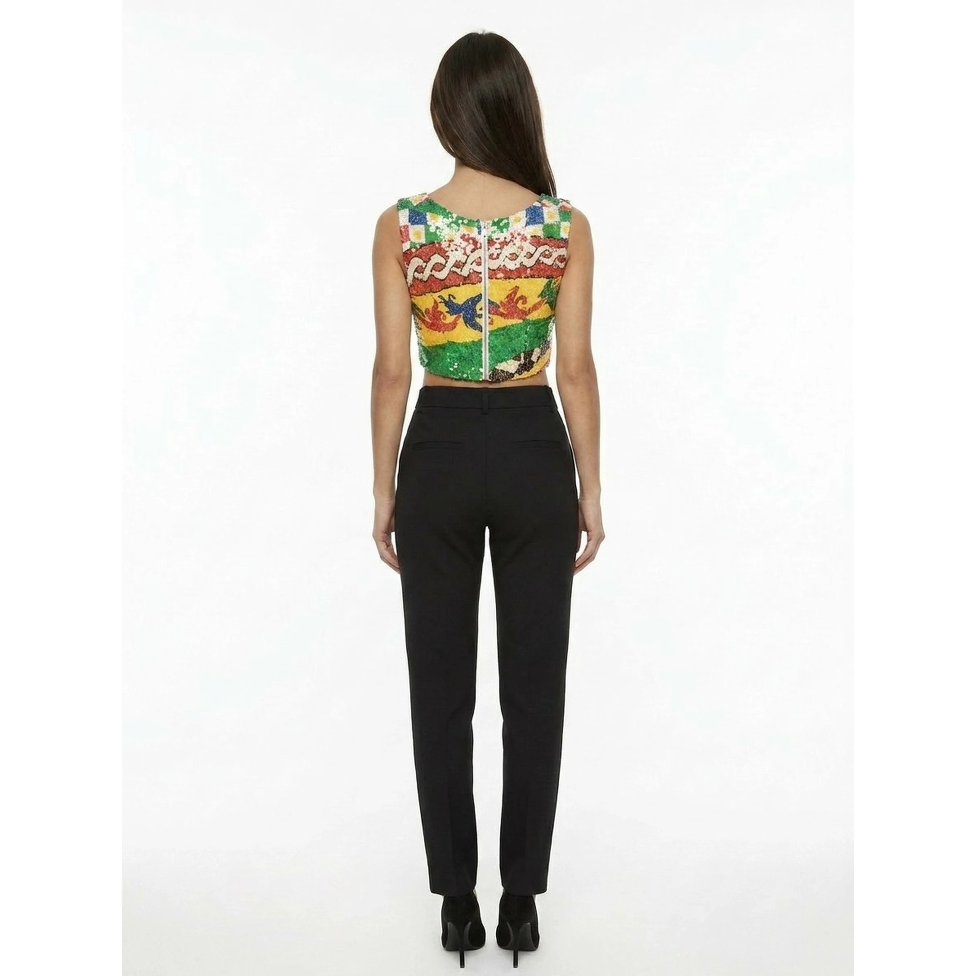 Multicolor Polyester Sleeveles T-Shirt