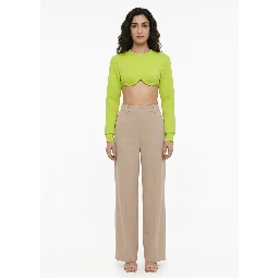 Green Elastane Long Sleeve T-Shirt