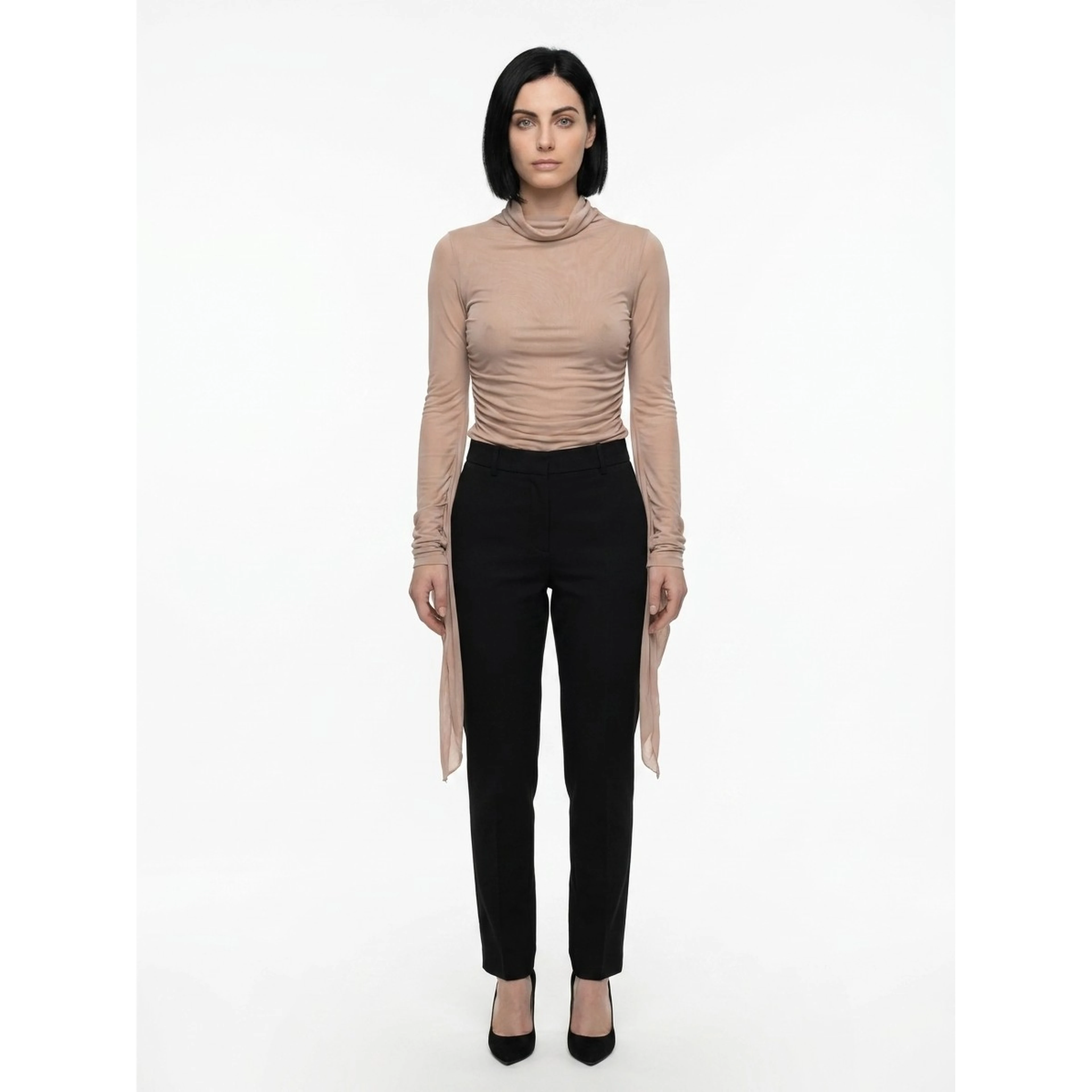 Purple Viscose Casual Pants