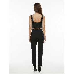 Black Elastane Sleeveles T-Shirt