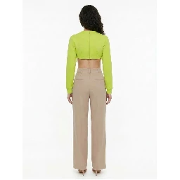 Green Elastane Long Sleeve T-Shirt