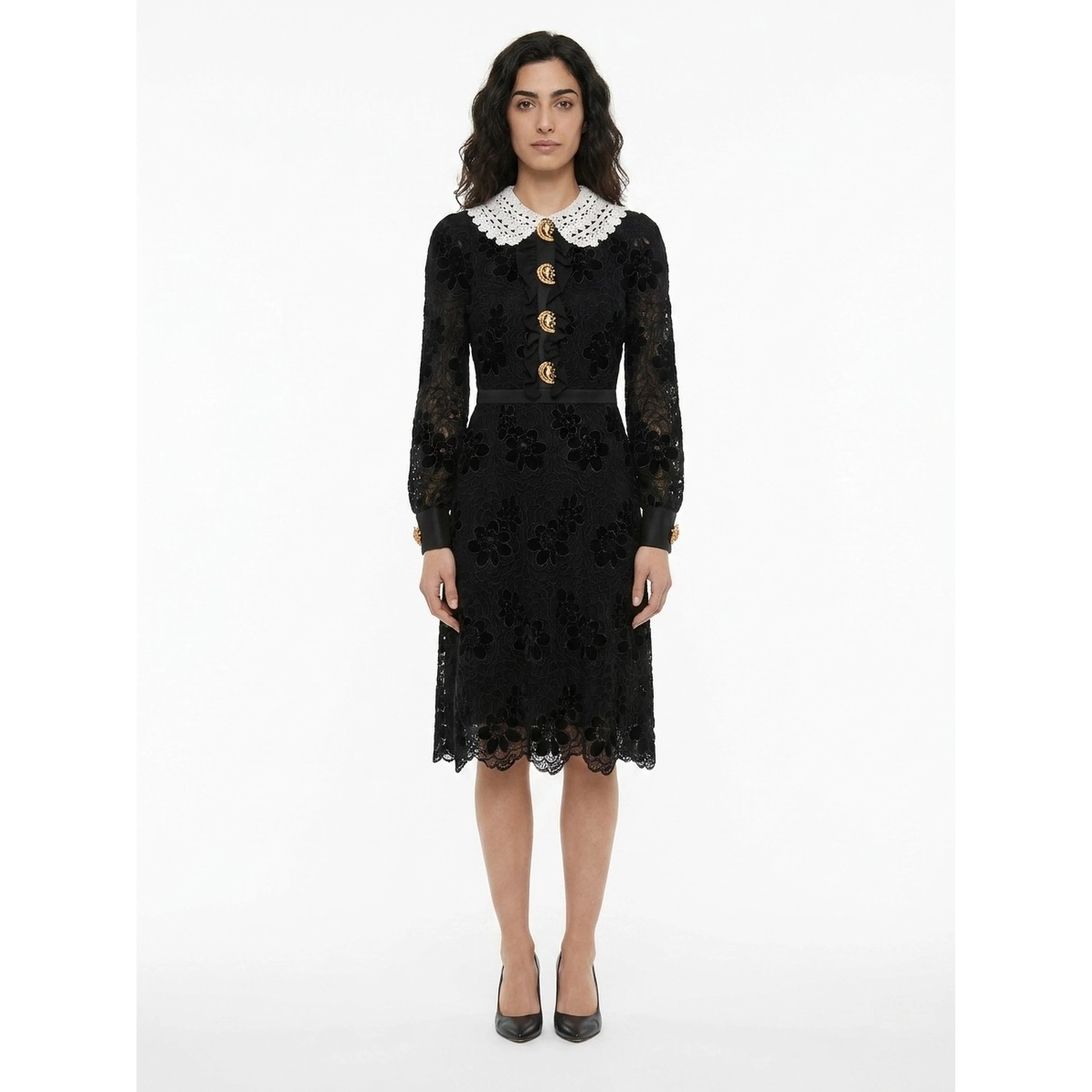 Black Polyester Cocktail Dress