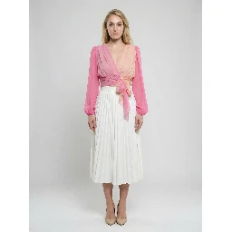 Pink Silk Midi Skirt