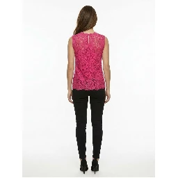 Pink Cotton Sleeveles T-Shirt