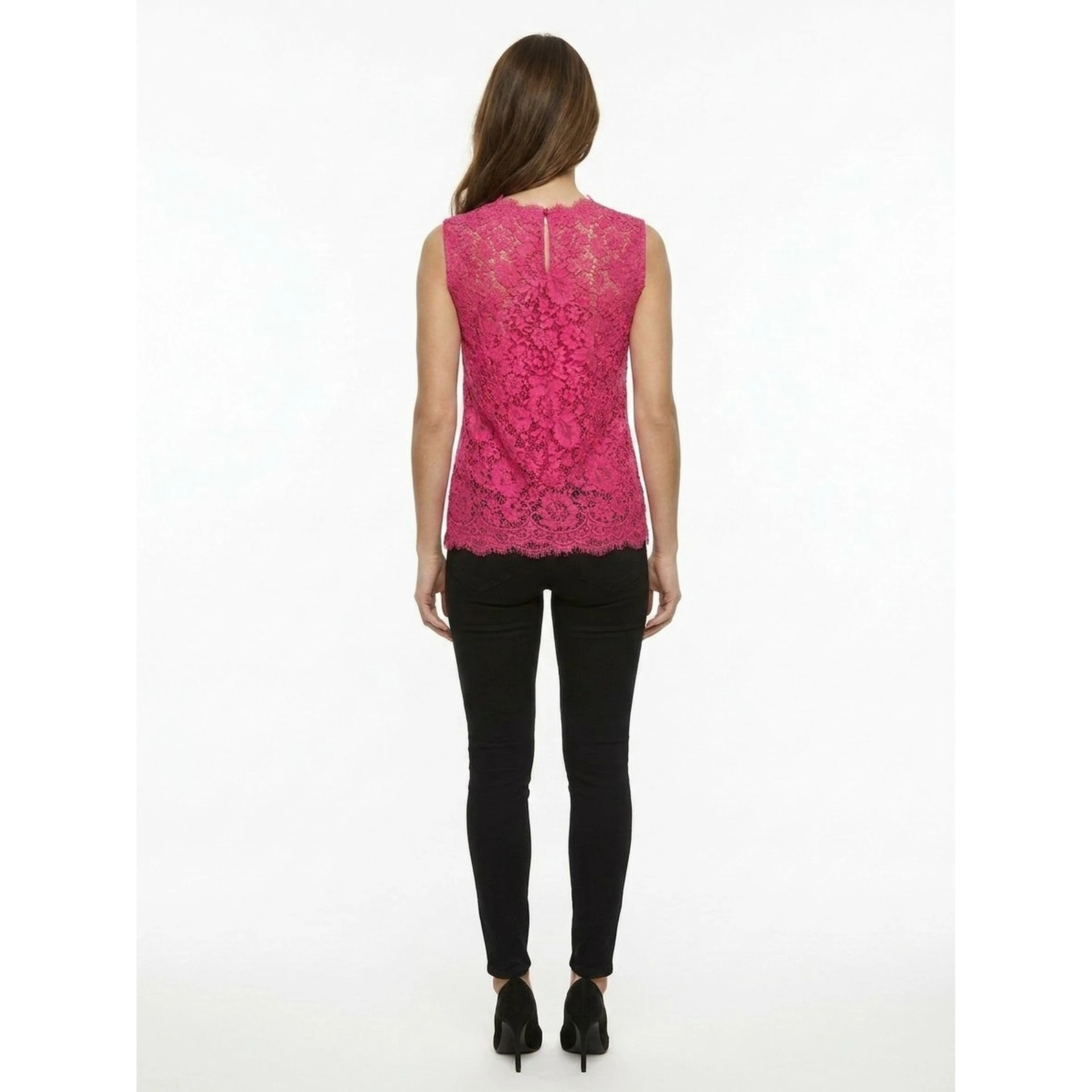 Pink Cotton Sleeveles T-Shirt