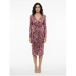 Pink Elastane Cocktail Dress