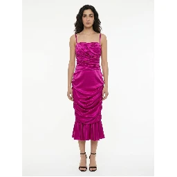 Purple Elastane Cocktail Dress