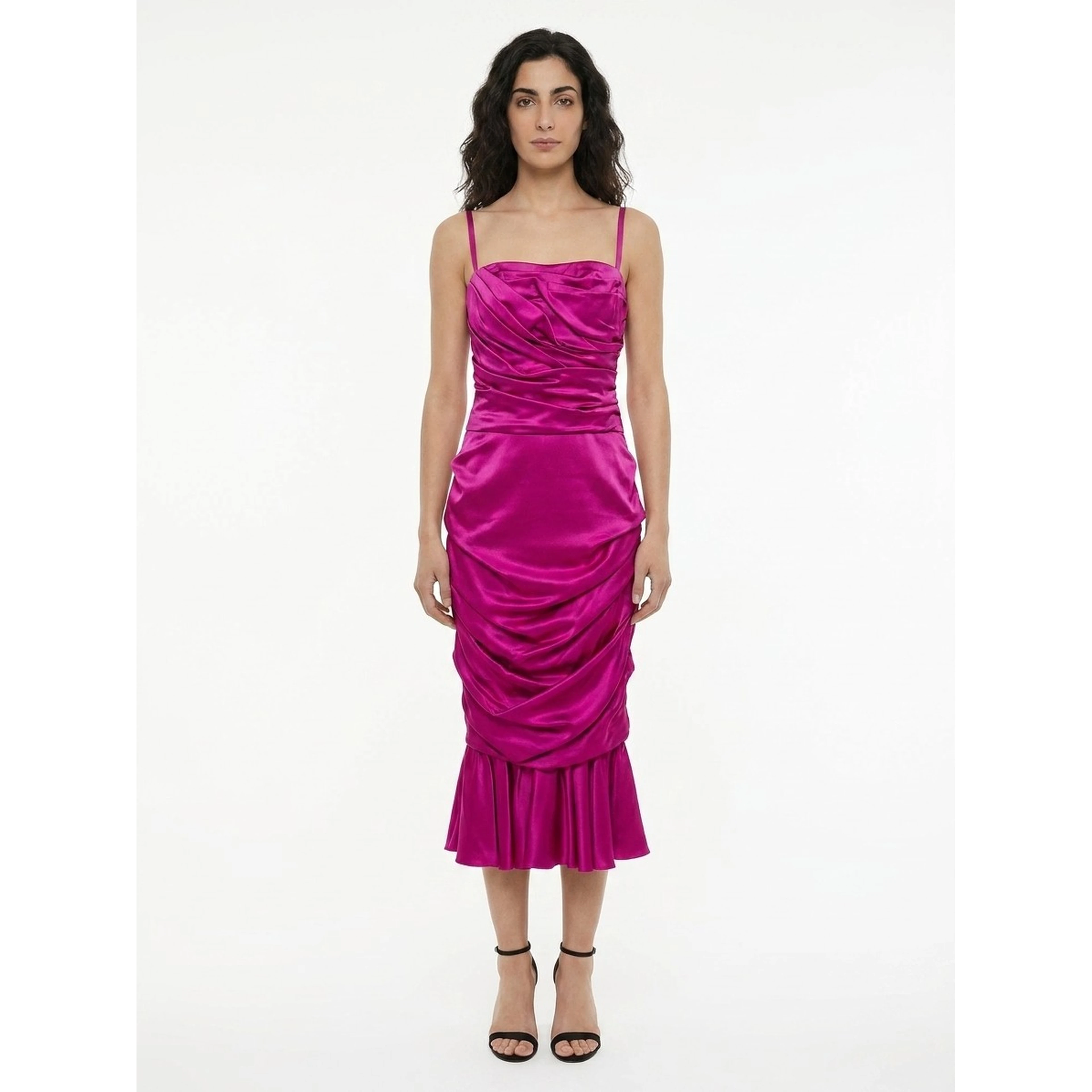 Purple Elastane Cocktail Dress