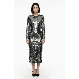 Silver Polyester Cocktail Dress