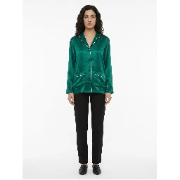 Green Silk Top Sleepwear