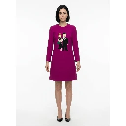 Pink Polyester Casual Dress