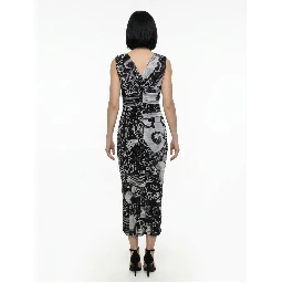 Bicolor Elastane Casual Dress