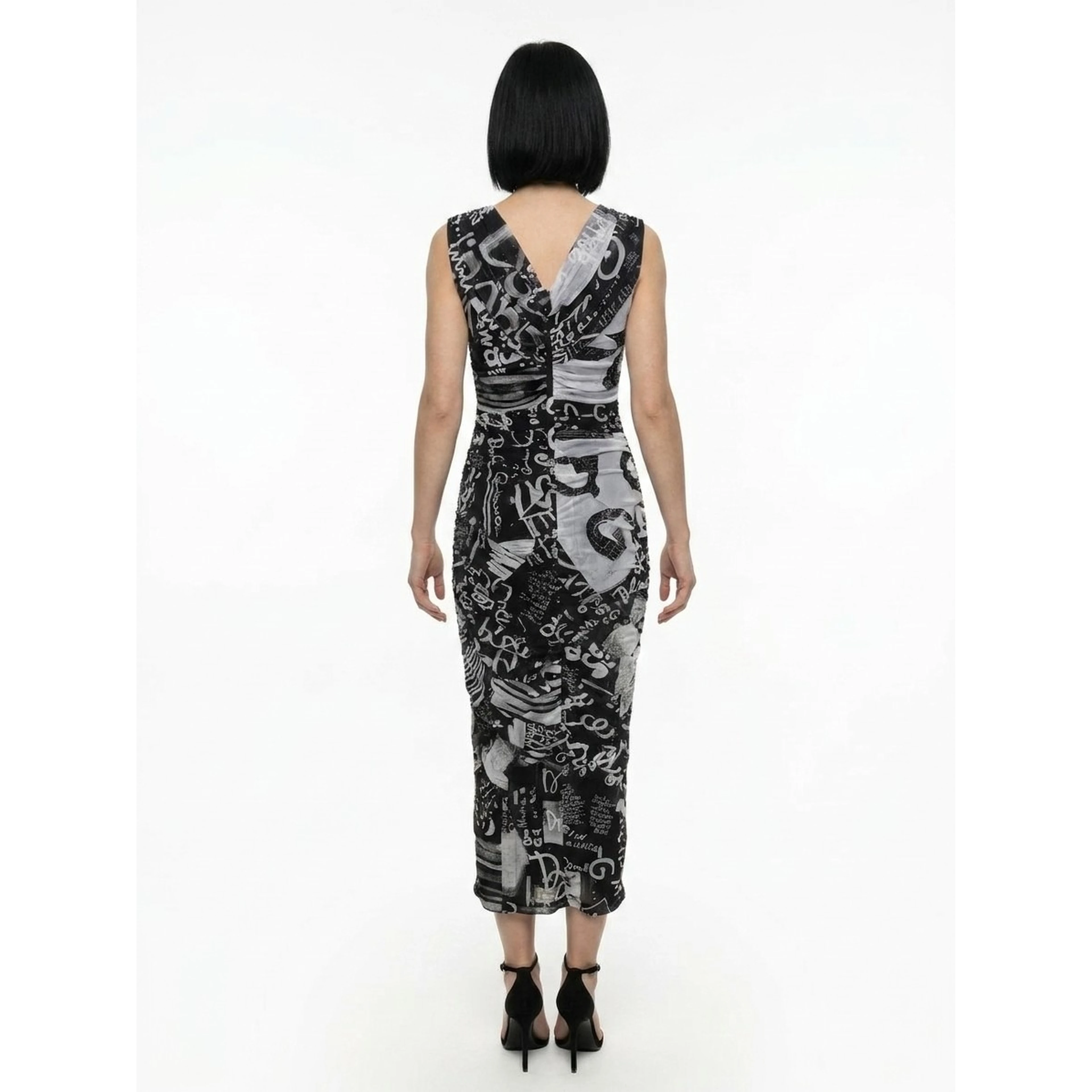 Bicolor Elastane Casual Dress