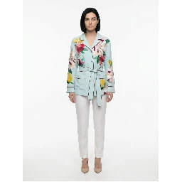 Blue Elastane Pattern Shirt