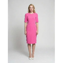 Pink Acetate Casual Dress
