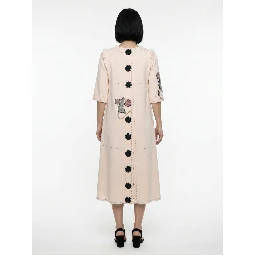 Cream Polyester Casual Dress