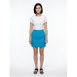 Turquoise Cotton Mini Skirt