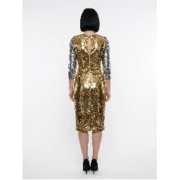 Silver Polyester Cocktail Dress