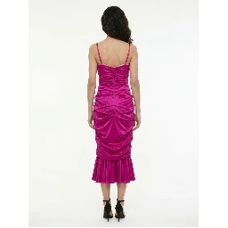 Purple Elastane Cocktail Dress