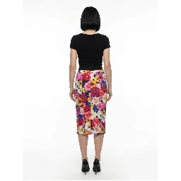 Multicolor Elastane Midi Skirt